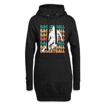 Basketball Vintage Basketballer - Hoodie-Kleid - Schwarz - Vorne