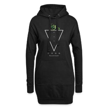 Grüner & Schwarzer Pfeilgiftfrosch Dendrobates auratus - Hoodie-Kleid - Schwarz - Vorne