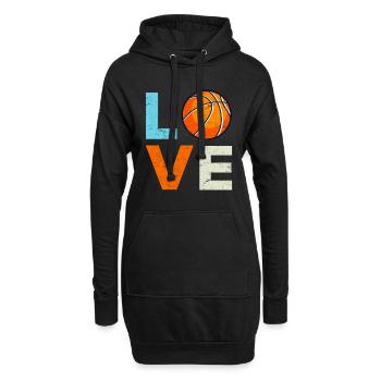 Basketball Liebe Basketballer - Hoodie-Kleid - Schwarz - Vorne