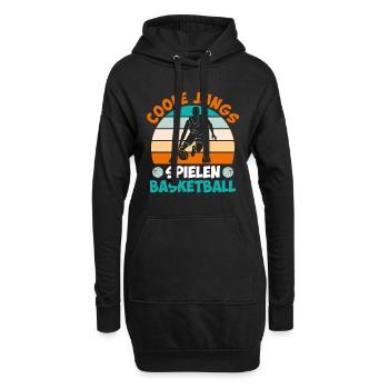 Coole Jungs spielen Basketball Basketballer - Hoodie-Kleid - Schwarz - Vorne
