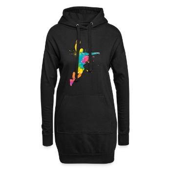 Basketball Dunking Kunst Basketballer - Hoodie-Kleid - Schwarz - Vorne