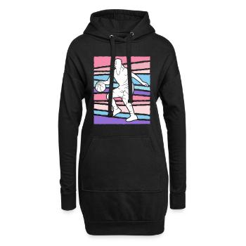 Basket-ball rétro Basket-ball féminin - Sweat-shirt à capuche long Femme - noir - Devant