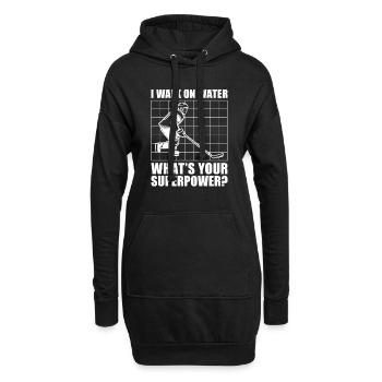 Je marche sur l’eau Quel est votre superpouvoir? - Sweat-shirt à capuche long Femme - noir - Devant