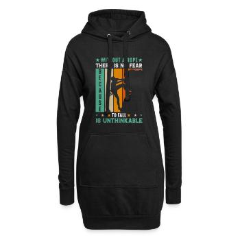 Without A Rope There Is No Fear Kletterer - Hoodie-Kleid - Schwarz - Vorne