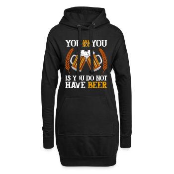 Buveur de bière Hommes Bière - Sweat-shirt à capuche long Femme - noir - Devant