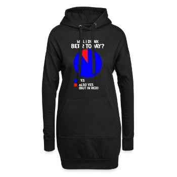 Statistiques du tableau du cercle de la bière Boire de la bière aujourd’hui - Sweat-shirt à capuche long Femme - noir - Devant
