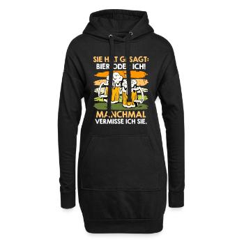 Men Beer Saying Wife or Beer Beer Drinker - Hoodie Dress - black - Front