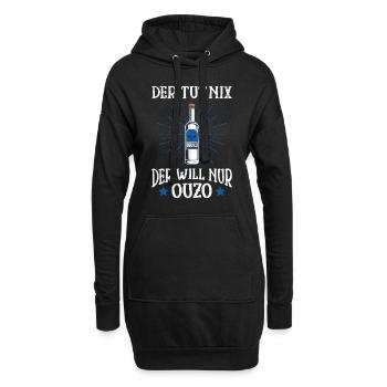 Der will nur Ouzo Trinker Grieche - Hoodie-Kleid - Schwarz - Vorne