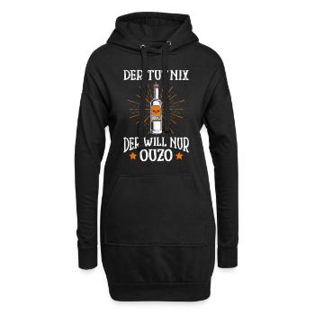 Der will nur Ouzo Trinker Grieche - Hoodie-Kleid - Schwarz - Vorne