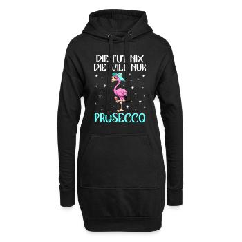 Damen Feiern Party Die will nur Prosecco - Hoodie-Kleid - Schwarz - Vorne