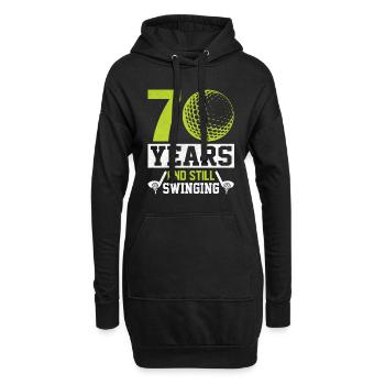 70 ans et toujours swinging Golfeur d’anniversaire - Sweat-shirt à capuche long Femme - noir - Devant
