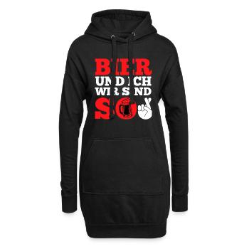 Bier und ich sind so Biertrinker Griller BBQ - Hoodie-Kleid - Schwarz - Vorne