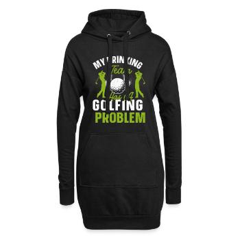 Mon équipe de buveurs a un golfeur à problèmes de golf - Sweat-shirt à capuche long Femme - noir - Devant