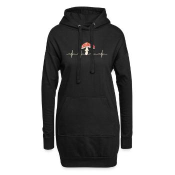 Cueilleur de champignons Heartbeat Fréquence cardiaque ECG - Sweat-shirt à capuche long Femme - noir - Devant