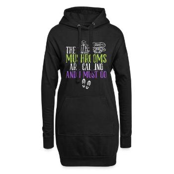 En appelant les champignons, je dois aller cueillir des champignons - Sweat-shirt à capuche long Femme - noir - Devant