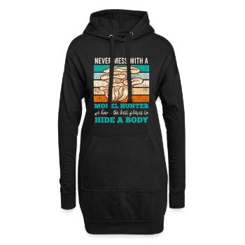 Leg dich nicht mit einem Morchel Sammler an - Hoodie-Kleid - Schwarz - Vorne