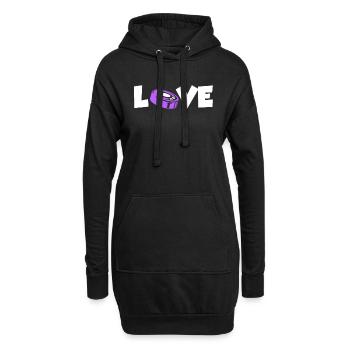 Eishockey Puck Love Eishockeyspieler - Hoodie-Kleid - Schwarz - Vorne