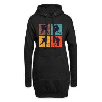 Vintage Eishockey Hockey Spieler - Hoodie-Kleid - Schwarz - Vorne