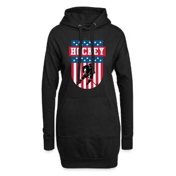 Hockey USA Eishockeyspieler - Hoodie-Kleid - Schwarz - Vorne