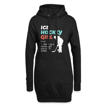 Ice Hockey Girl Damen Eishockey - Hoodie-Kleid - Schwarz - Vorne