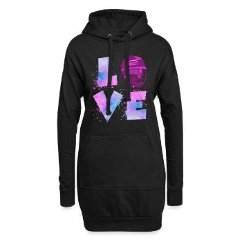 Eishockey Liebe Eishockeyspielerin Damen - Hoodie-Kleid - Schwarz - Vorne