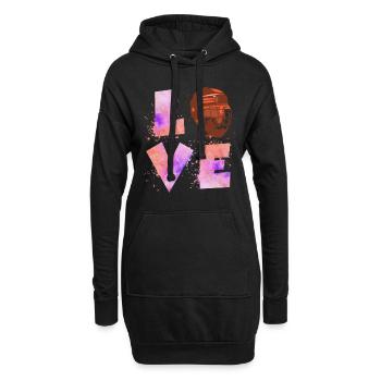 Eishockey Liebe Eishockeyspielerin Damen - Hoodie-Kleid - Schwarz - Vorne
