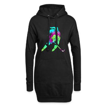Eishockeyspielerin Damen Eishockey - Hoodie-Kleid - Schwarz - Vorne