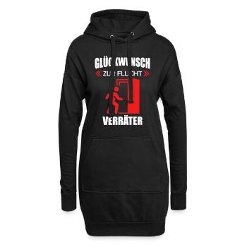 Glückwunsch zur Flucht Verräter Jobwechsel - Hoodie-Kleid - Schwarz - Vorne