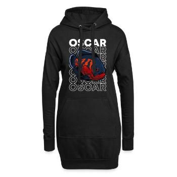 Oscar Fish 80's Style Monster Fischhüter - Hoodie-Kleid - Schwarz - Vorne