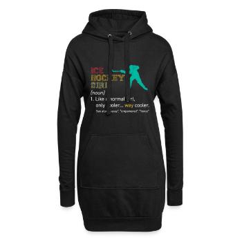 Définition Hockey Filles - Sweat-shirt à capuche long Femme - noir - Devant