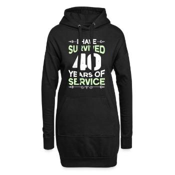 40 Jahre Arbeit Dienstjubiläum 40 Jahre - Hoodie-Kleid - Schwarz - Vorne