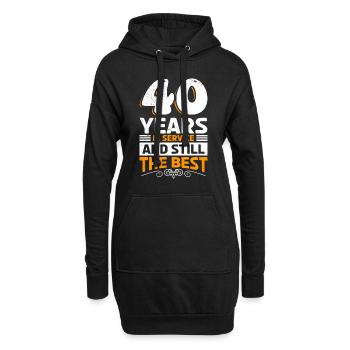 40 Jahre Arbeit Dienstjubiläum 40 Jahre - Hoodie-Kleid - Schwarz - Vorne