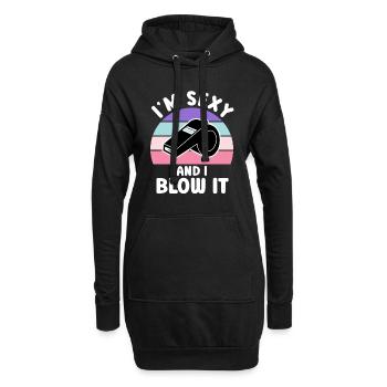 Je suis sexy et je le souffle arbitre - Sweat-shirt à capuche long Femme - noir - Devant