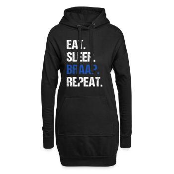 Eat Sleep Braap Wiederholung Funny Dirt Bike Motocross - Hoodie-Kleid - Schwarz - Vorne