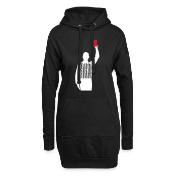 Schiedsrichter rote Karte Schiri Foul - Hoodie-Kleid - Schwarz - Vorne