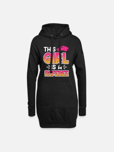 Damen Schiedsrichter Schiedsrichterin Schiri - Hoodie-Kleid - Schwarz