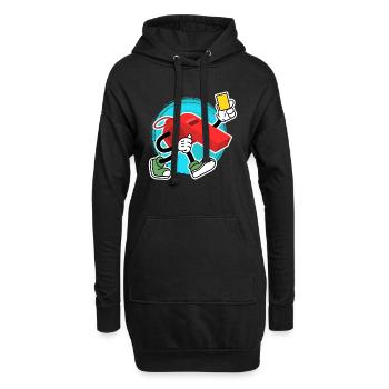 Sifflet de l’arbitre avec carton jaune Shiri - Sweat-shirt à capuche long Femme - noir - Devant
