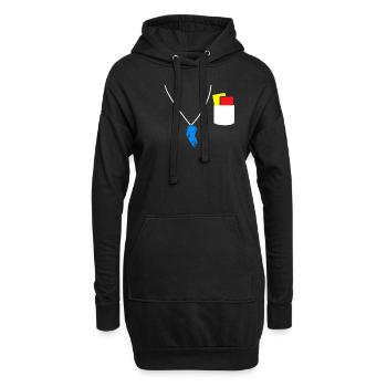 Schiedsrichter Pfeife gelbe Karte rote Karte - Hoodie-Kleid - Schwarz - Vorne