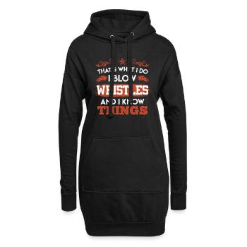 Sifflet de l’arbitre et savoir des choses - Sweat-shirt à capuche long Femme - noir - Devant