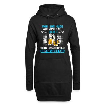 Schiedsrichter morgens müde abends blau Schiri - Hoodie-Kleid - Schwarz - Vorne