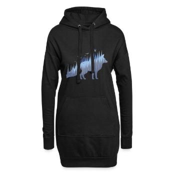 Fuchssilhouette Fuchs Wald Jäger - Hoodie-Kleid - Schwarz - Vorne