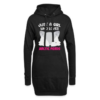 Juste une fille qui aime les renards - Sweat-shirt à capuche long Femme - noir - Devant