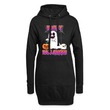 Happy Halloween Geist - Hoodie-Kleid - Schwarz - Vorne