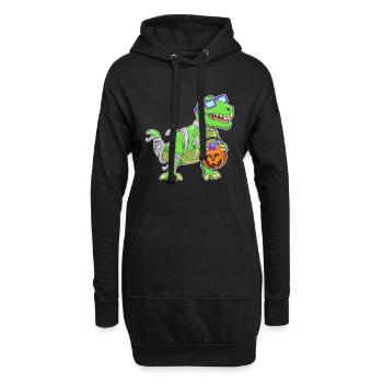 Maman d’Halloween des dinosaures - Sweat-shirt à capuche long Femme - noir - Devant