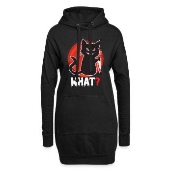 Chat tueur Halloween - Sweat-shirt à capuche long Femme - noir - Devant