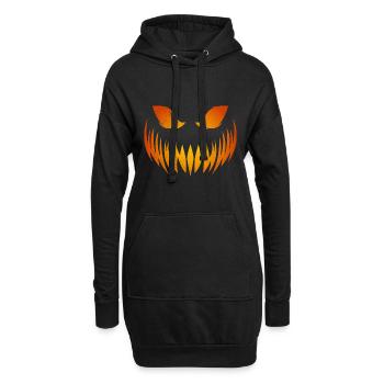 Grusel Kürbis Maske Halloween - Hoodie-Kleid - Schwarz - Vorne
