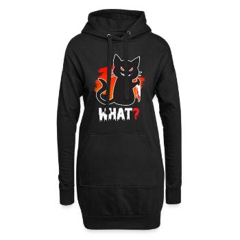 Chat tueur Halloween - Sweat-shirt à capuche long Femme - noir - Devant