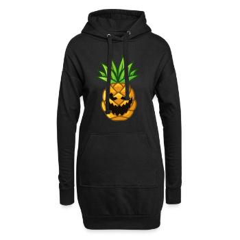 Ananas grusel Kürbis Halloween - Hoodie-Kleid - Schwarz - Vorne
