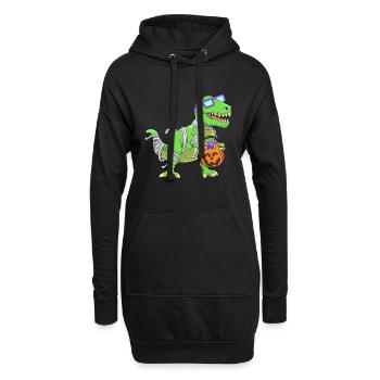 Maman d’Halloween des dinosaures - Sweat-shirt à capuche long Femme - noir - Devant