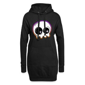 Petit fantôme Halloween - Sweat-shirt à capuche long Femme - noir - Devant